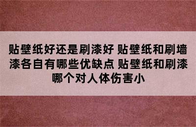 贴壁纸好还是刷漆好 贴壁纸和刷墙漆各自有哪些优缺点 贴壁纸和刷漆哪个对人体伤害小